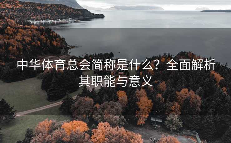 中华体育总会简称是什么？全面解析其职能与意义