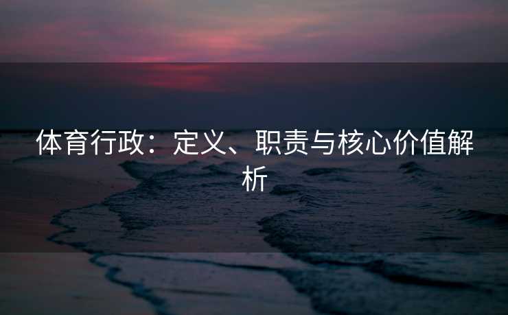 体育行政：定义、职责与核心价值解析