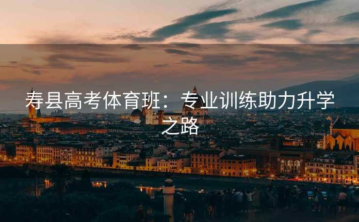 寿县高考体育班：专业训练助力升学之路