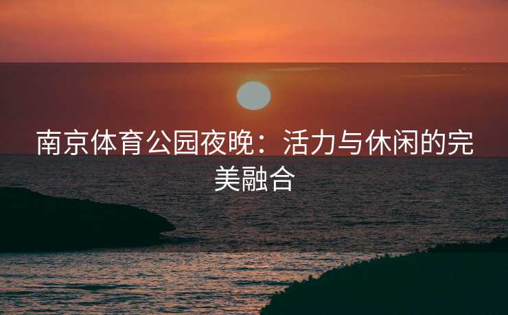 南京体育公园夜晚：活力与休闲的完美融合
