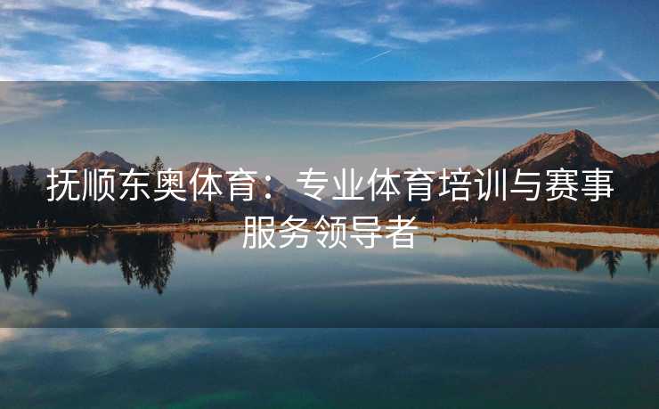 抚顺东奥体育：专业体育培训与赛事服务领导者