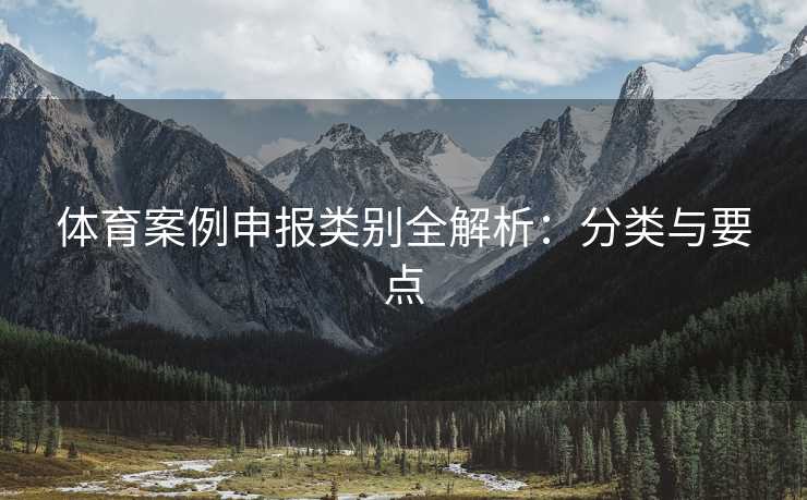 体育案例申报类别全解析：分类与要点