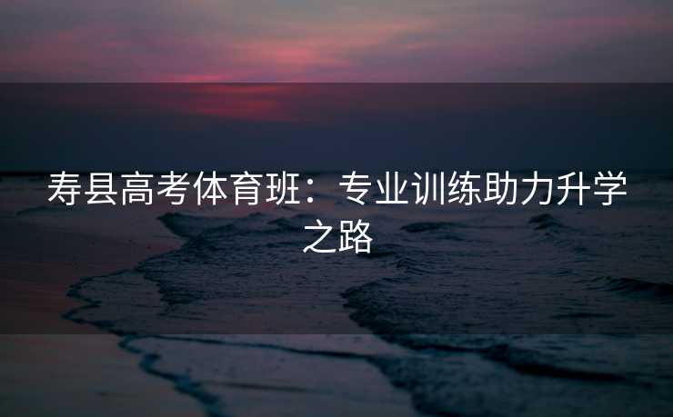 寿县高考体育班：专业训练助力升学之路