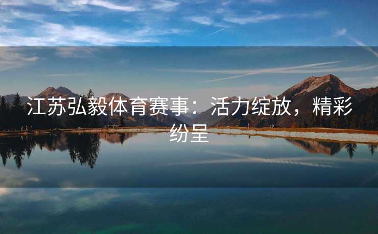 江苏弘毅体育赛事：活力绽放，精彩纷呈