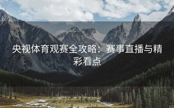 央视体育观赛全攻略：赛事直播与精彩看点