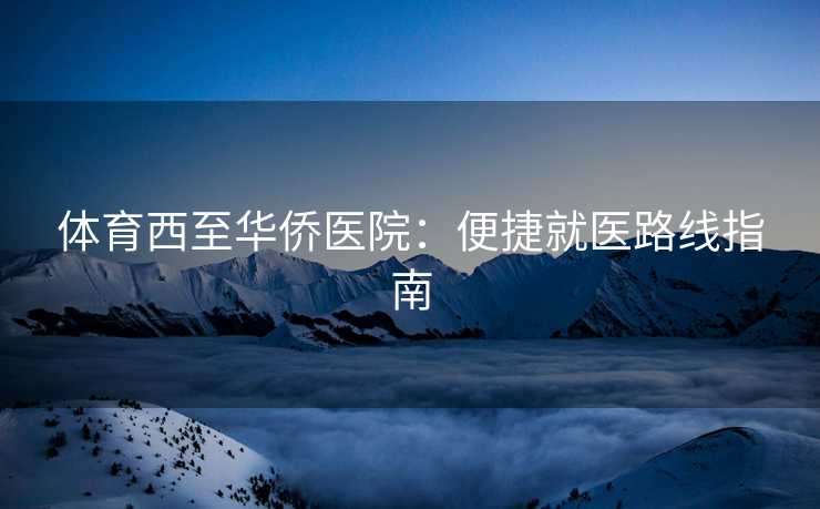 体育西至华侨医院：便捷就医路线指南