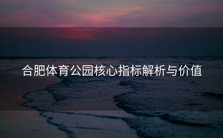 合肥体育公园核心指标解析与价值