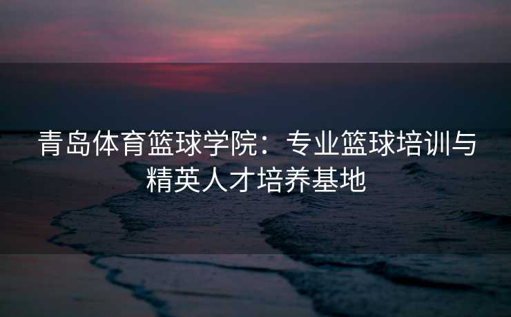 青岛体育篮球学院：专业篮球培训与精英人才培养基地