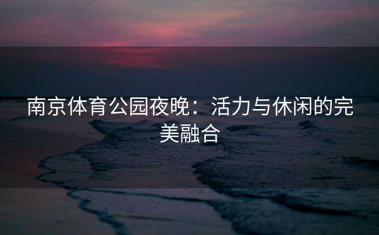 南京体育公园夜晚：活力与休闲的完美融合