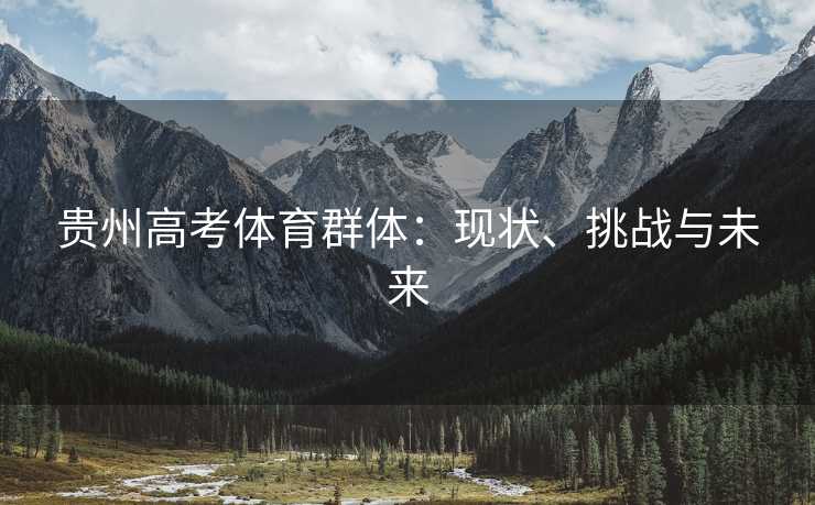 贵州高考体育群体：现状、挑战与未来