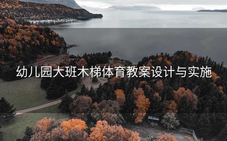 幼儿园大班木梯体育教案设计与实施