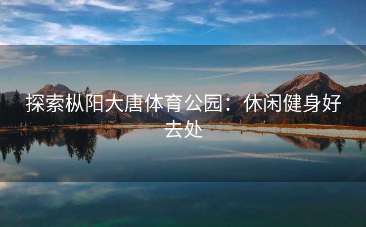 探索枞阳大唐体育公园：休闲健身好去处
