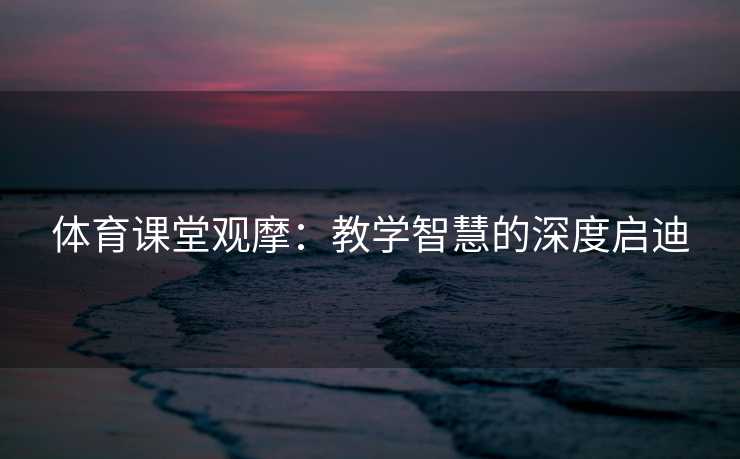 体育课堂观摩：教学智慧的深度启迪