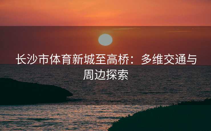 长沙市体育新城至高桥：多维交通与周边探索