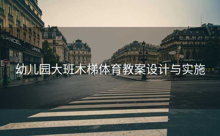 幼儿园大班木梯体育教案设计与实施