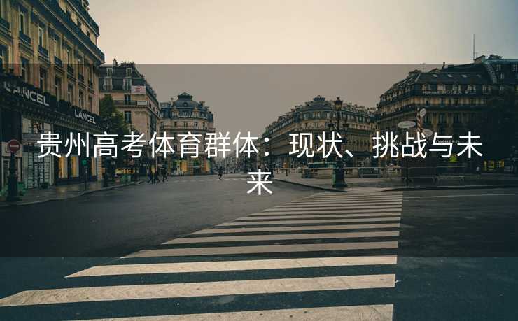 贵州高考体育群体：现状、挑战与未来