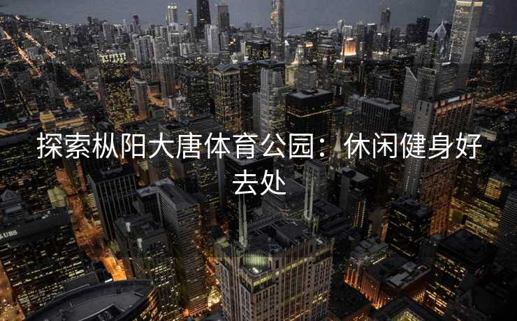 探索枞阳大唐体育公园：休闲健身好去处