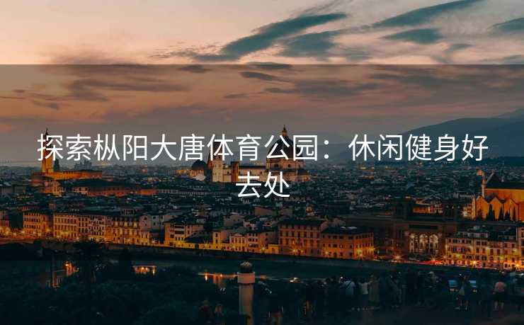 探索枞阳大唐体育公园：休闲健身好去处