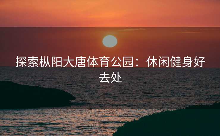 探索枞阳大唐体育公园：休闲健身好去处