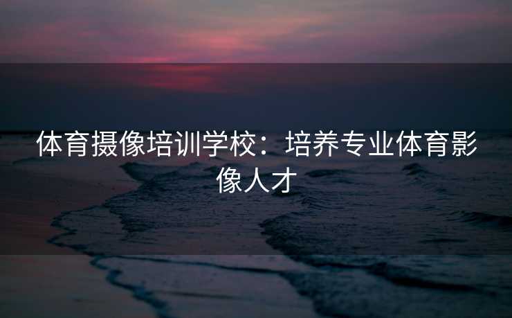 体育摄像培训学校：培养专业体育影像人才