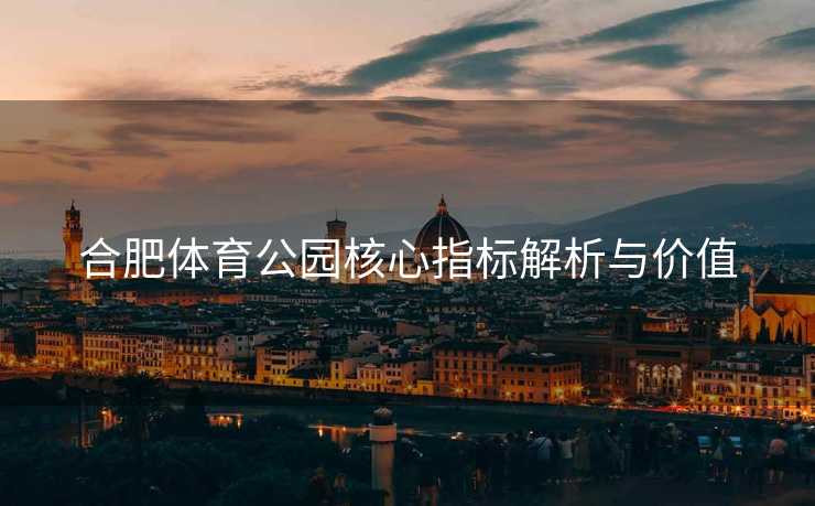 合肥体育公园核心指标解析与价值