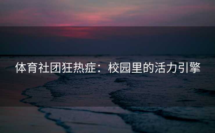 体育社团狂热症：校园里的活力引擎