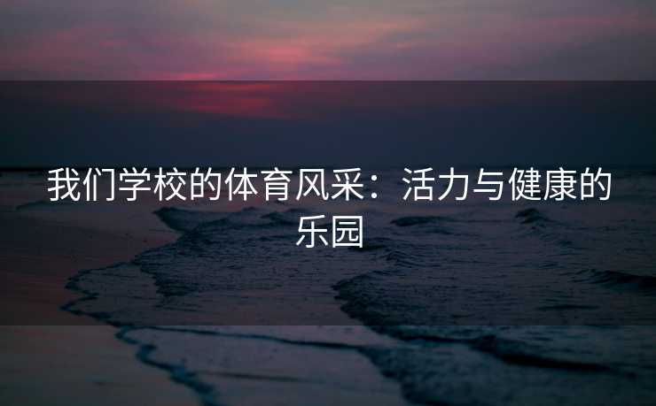 我们学校的体育风采：活力与健康的乐园
