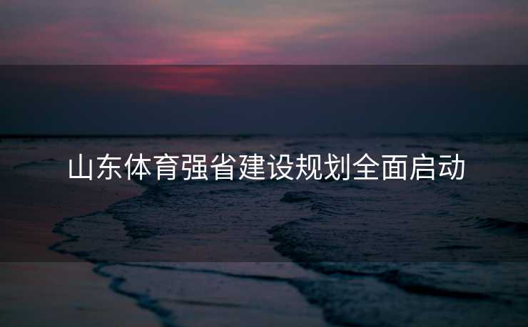 山东体育强省建设规划全面启动