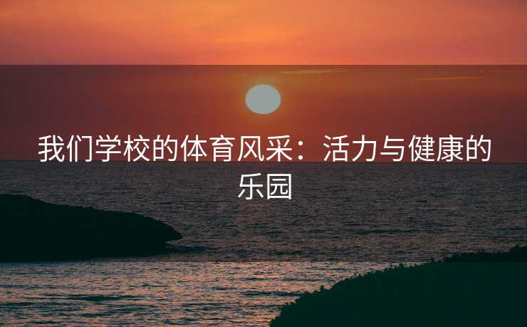 我们学校的体育风采：活力与健康的乐园