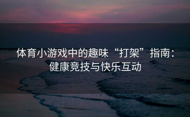 体育小游戏中的趣味“打架”指南：健康竞技与快乐互动