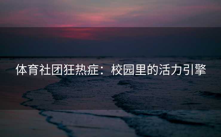 体育社团狂热症：校园里的活力引擎