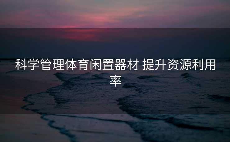 科学管理体育闲置器材 提升资源利用率