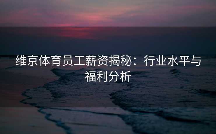维京体育员工薪资揭秘:行业水平与福利分析 维京体育员工薪资揭秘:行业水平与福利分析