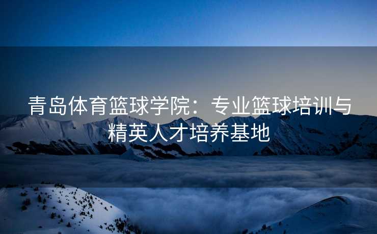 青岛体育篮球学院:专业篮球培训与精英人才培养基地 青岛体育篮球学院:专业篮球培训与精英人才培养基地